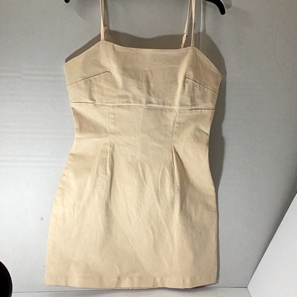 Avecles Filled Elegant Cream Dress